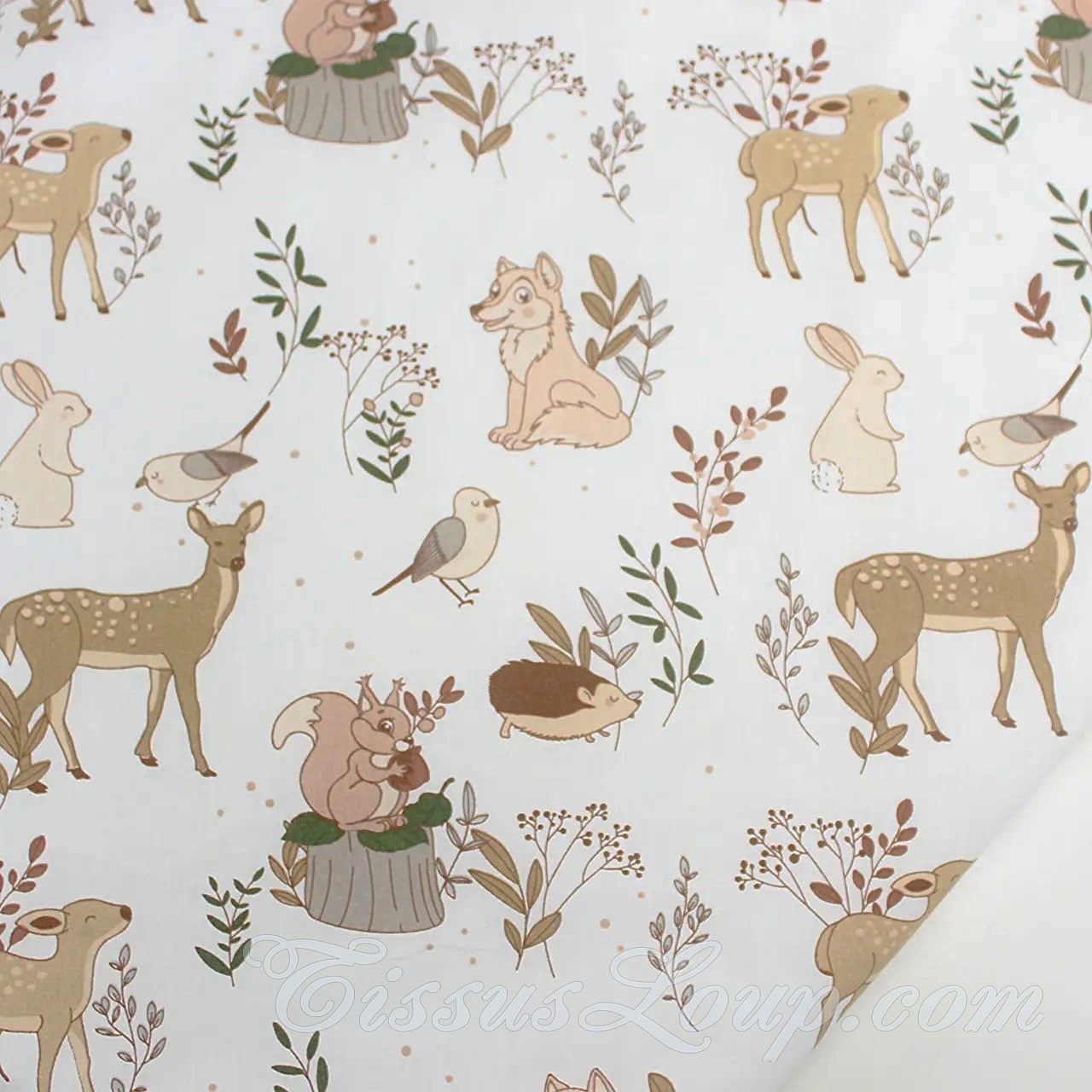 Tecido Lobo e seus Amigos Animais — 1
