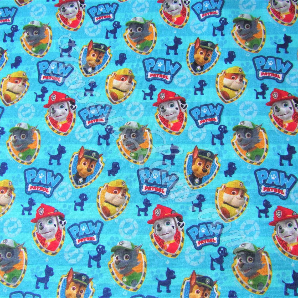 Tecido Patrulha Pata - PAW Patrol Fundo Azul — 1