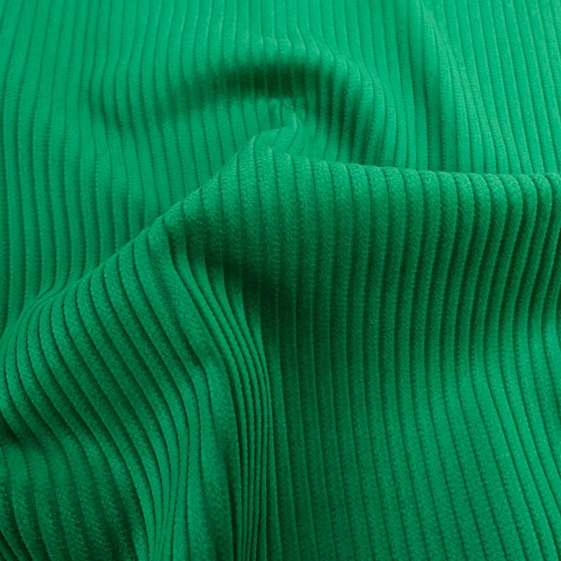 Tecido Veludo Cotelê Verde Manjericão com nervuras largas 5 mm — 4