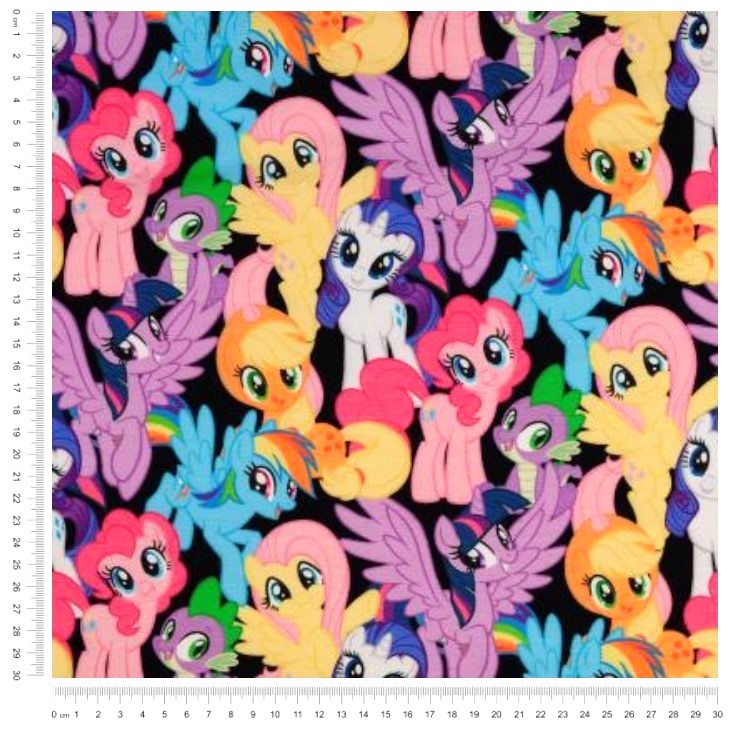 Tecido Jersey My Little Pony Fundo Preto Meu Pequeno Pônei — 2