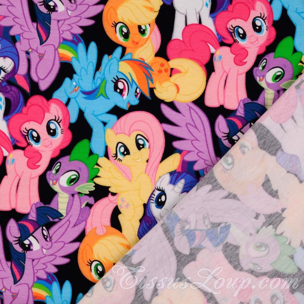 Tecido Jersey My Little Pony Fundo Preto Meu Pequeno Pônei — 4