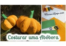 Tutorial para costurar uma abóbora de pelúcia para o Halloween