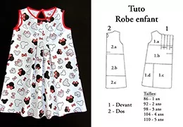 Tutorial: Confeccionar um vestido infantil com Minnie Mouse